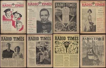 Radio Times magazine issues dated from the 1940s