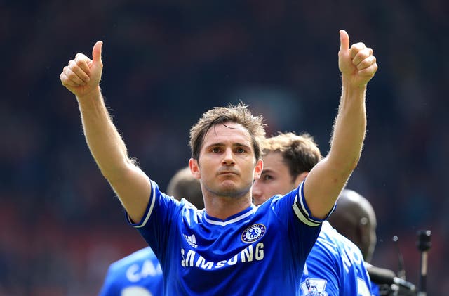 Frank Lampard salutes the Chelsea fans