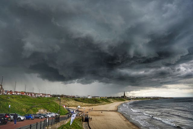 Storm clouds over the coast