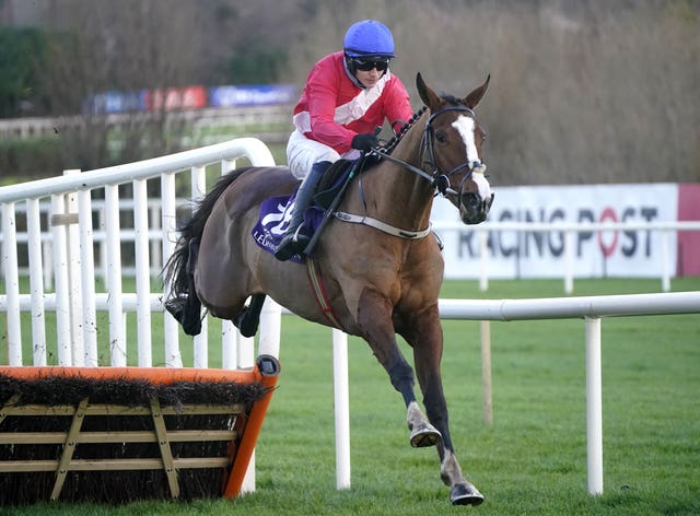 Sir Gerhard on his way to victory on his hurdles debut