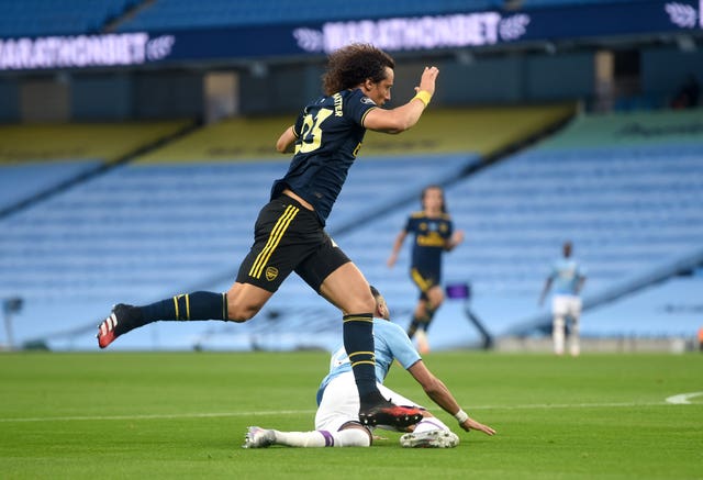 David Luiz had a night to forget as he was sent off in Arsenal's loss at Manchester City. 