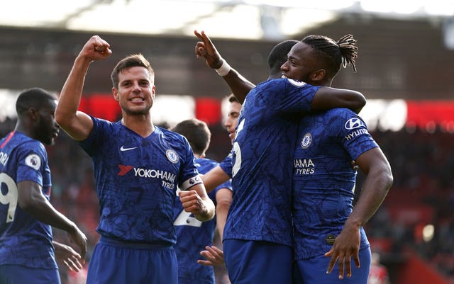 Chelsea's Michy Batshuayi (right) was among the goals as Chelsea ran out 4-1 winners at Southampton.