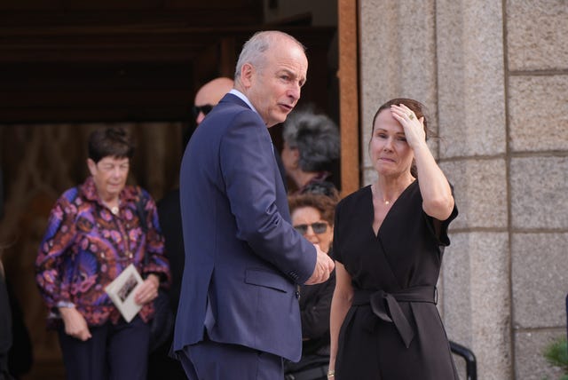 Micheál Martin arrives for the funeral of former Irish foreign affairs minister David Andrews