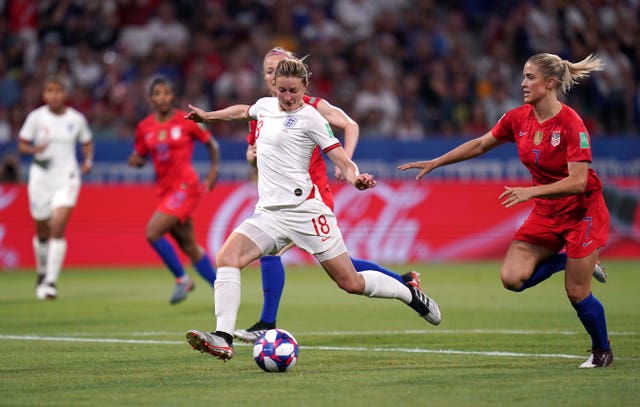 Ellen White thought she levelled for England once again with this finish