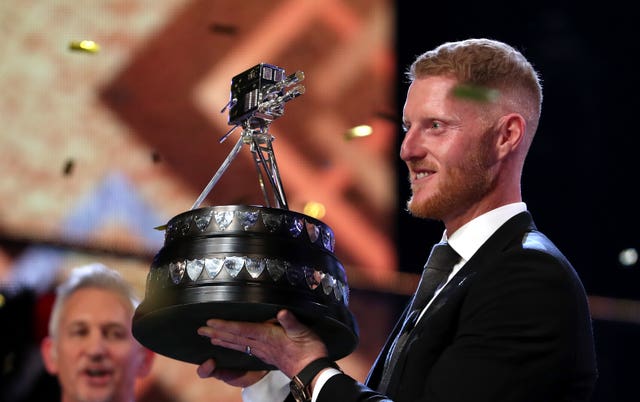 Ben Stokes poses with the BBC Sports Personality of the Year award
