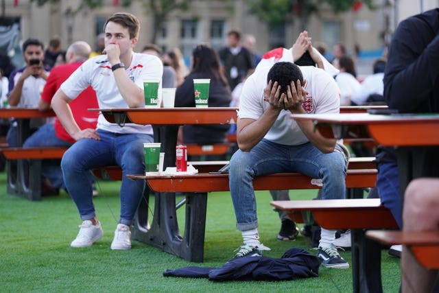 England fans in Trafalgar Square reacted to the opener 