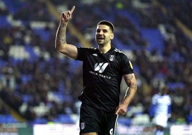 Aleksandar Mitrovic celebrates against Reading