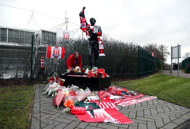 Tributes have been left at Stoke's stadium