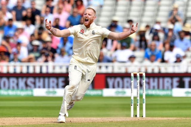 Ben Stokes celebrates taking the wicket of an India batsman during the First Test match at Edgbaston this summer (Anthony Devlin/PA).