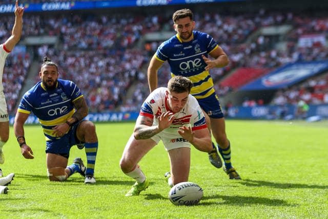 Mark Percival goes in search of a try, only for the score to be disallowed