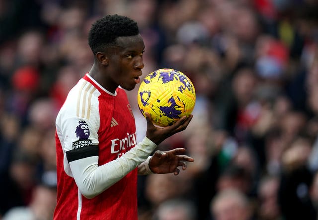 Eddie Nketiah took home the match ball