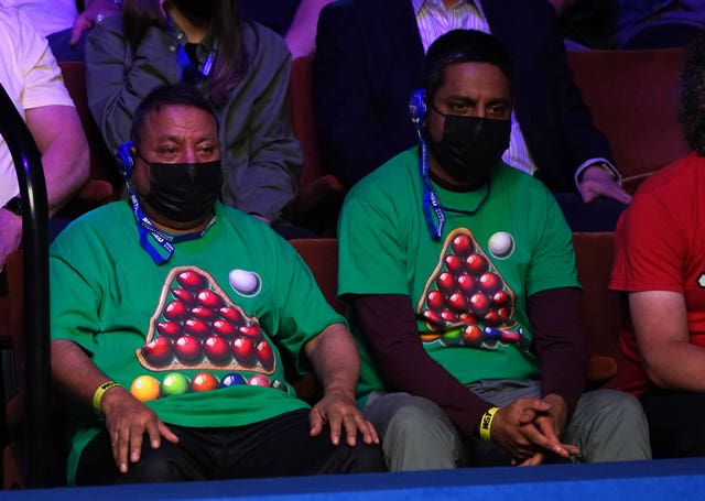 Snooker fans inside the Crucible at the World Snooker Championship
