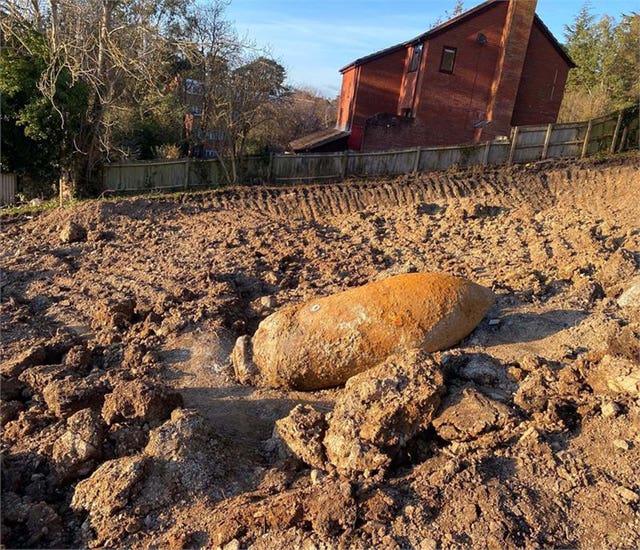 Exeter unexploded Second World War bomb