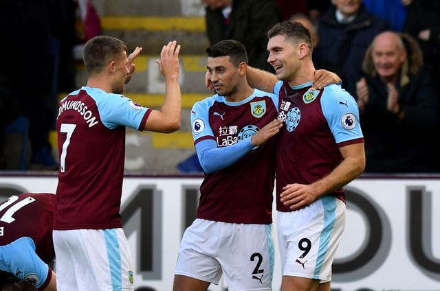 Sam Vokes (right) gave Burnley a first-half lead