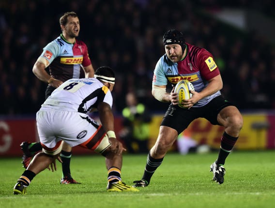 Harlequins’ Mark Lambert, right, is RPA chairman