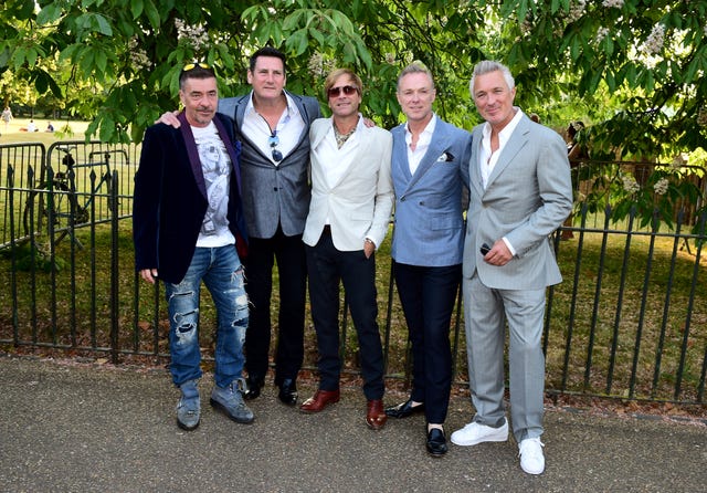 John Keeble, Tony Hadley, Steve Norman, Gary Kemp and Martin Kemp of Spandau Ballet in 2015.