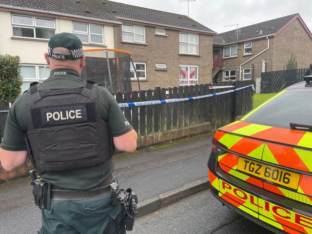 Police at the scene in Co Tyrone