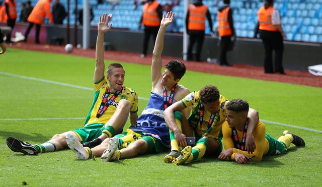 Klose celebrated helping Norwich win the Championship last season.
