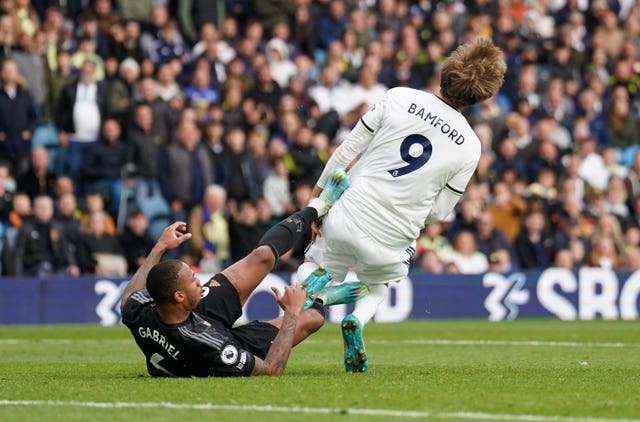 Gabriel clashes with Patrick Bamford