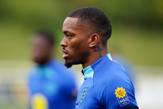 Ivan Toney during an England training session