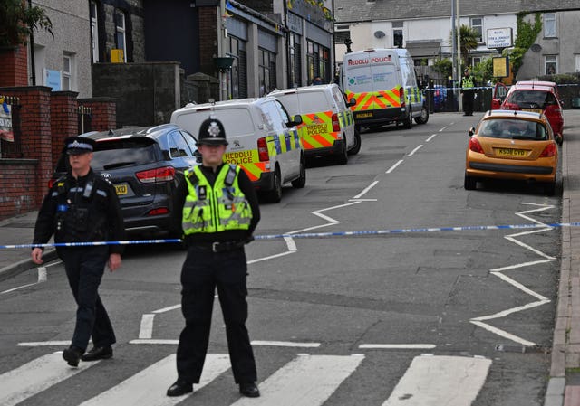 Police cordoned off the high street 
