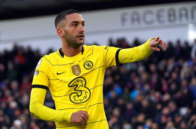 Hakim Ziyech celebrates scoring Chelsea's late winner