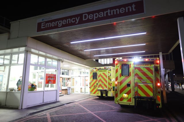Ambulances at the A&E department of a hospital