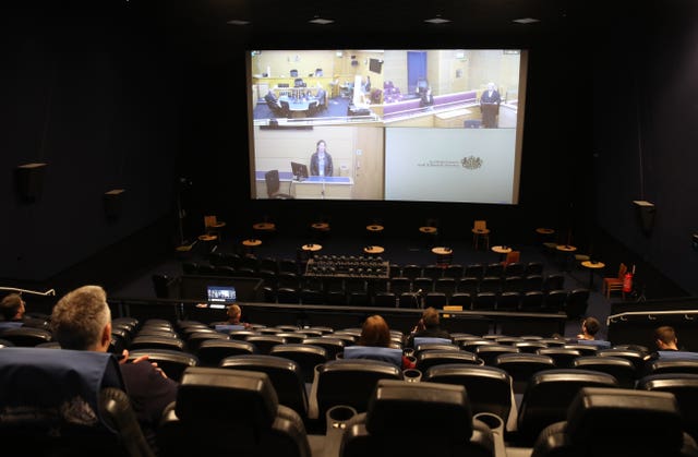 Mock trial on cinema screen