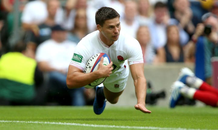 Ben Youngs dives in, only for his try to be ruled out