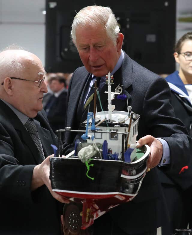 Prince of Wales shown a model fishing boat