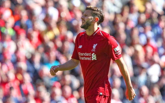Adam Lallana is working on his fitness with Liverpool (Dave Thompson/PA).