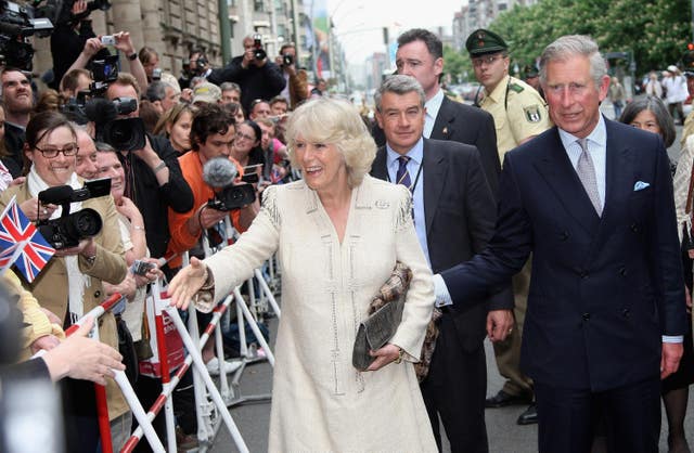 Charles and Camilla go on a walkabout during a previous visit to Germany in 2009. Chris Jackson/PA Wire