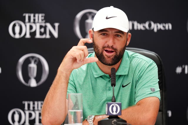 Scottie Scheffler at an Open Championship press conference