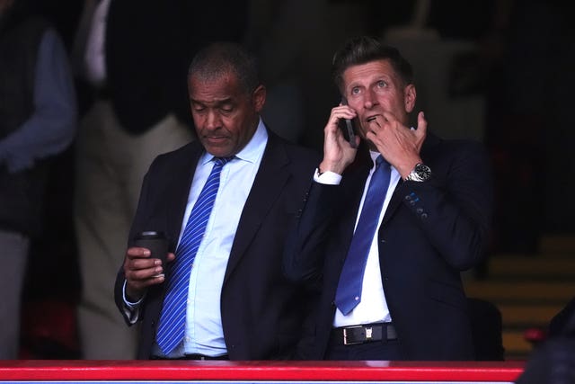 Crystal Palace chairman Steve Parish on the phone