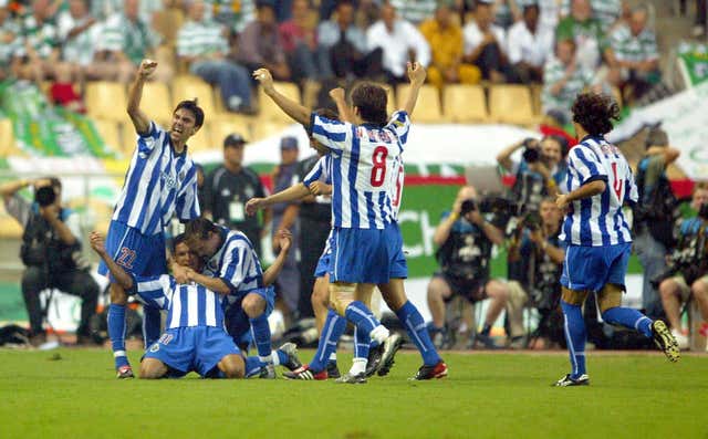 Jose Mourinho's Porto beat Celtic to win the UEFA Cup in 2003