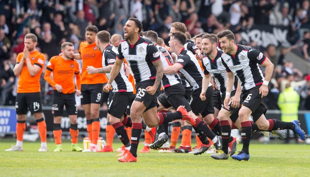 St Mirren celebrate