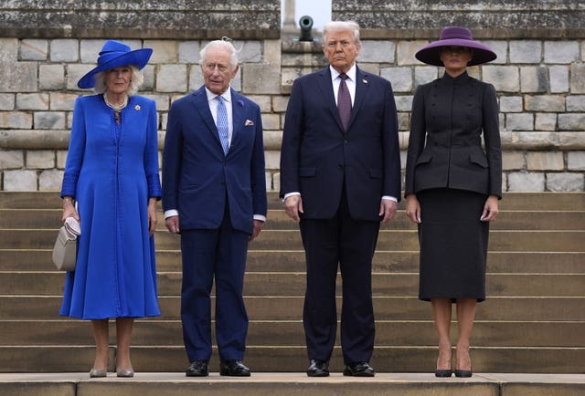 he Queen, the King, US President Donald Trump and First Lady Melania Trump