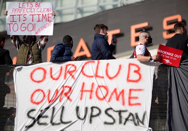 Arsenal fans called for Kroenke to sell the club as an angry response to the European Super League debacle.
