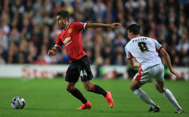 Andreas Pereira made his United debut against MK Dons in 2014