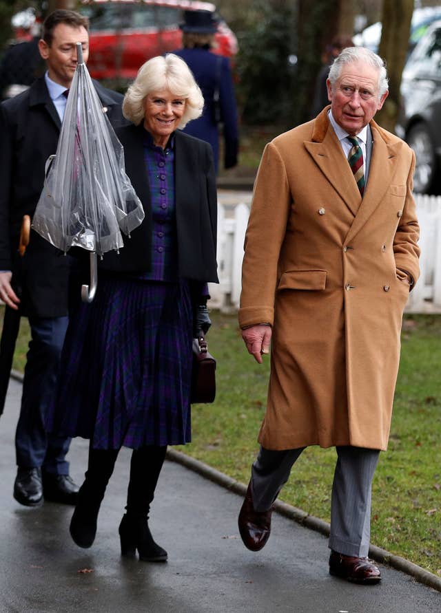 The Prince of Wales and Duchess of Cornwall on a tour of Cheshire (Phil Noble/PA)