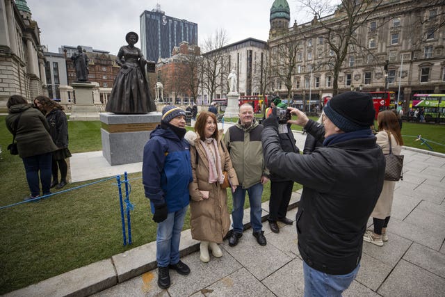 Mary Ann McCracken and Winifred Carney statue