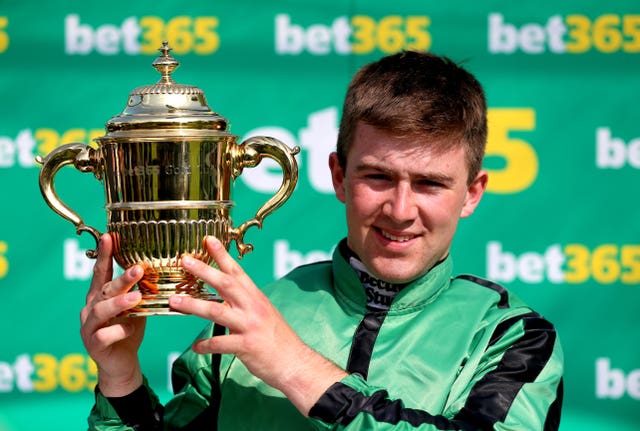 Jockey Jordan Gainford with his trophy