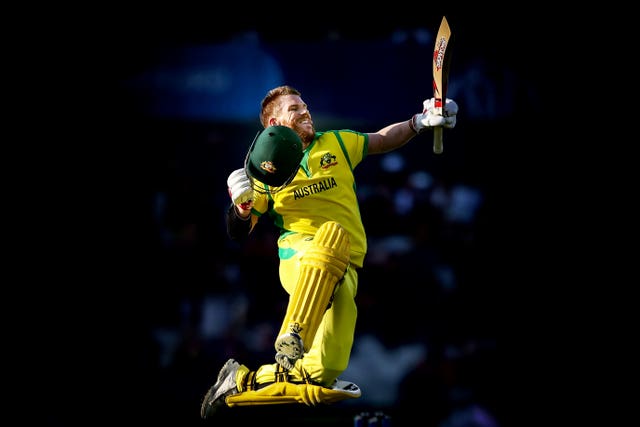 Australia opener David Warner punches the air following his century against South Africa at the Cricket World Cup. The left-hander, who completed a 12-month ban for ball tampering before the tournament, recorded the biggest innings score of the competition (166 against Bangladesh) and finished as the second highest run scorer (647) behind India's Rohit Sharma