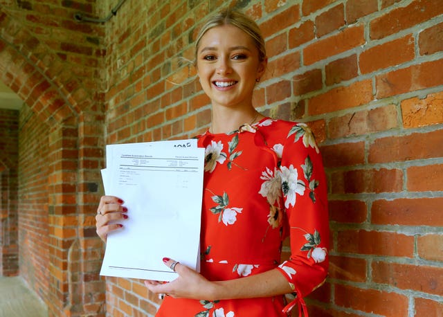 Paloma Shemirani, with her A-level results of A*, A*, A, at Roedean School. She has gained a place at Cambridge University after recently learning she has also made it to the final of the Miss Brighton contest 2019 