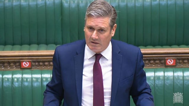 Labour leader Sir Keir Starmer speaks during Prime Minister’s Questions
