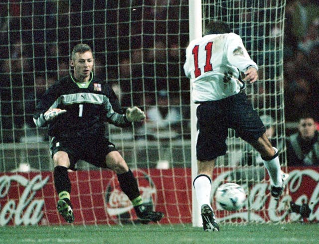 Paul Merson made his final England appearance against the Czech Republic in 1998 - scoring in a 2-0 win.
