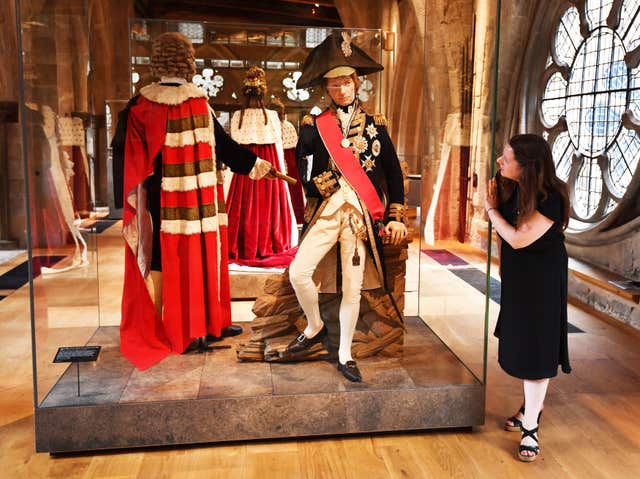 A full size effigy of Viscount Horatio Nelson is part of the displays (John Stillwell/PA)
