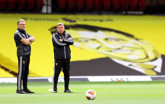 Nigel Pearson (left) and assistant Craig Shakespeare are both understood to have left the Hertfordshire club