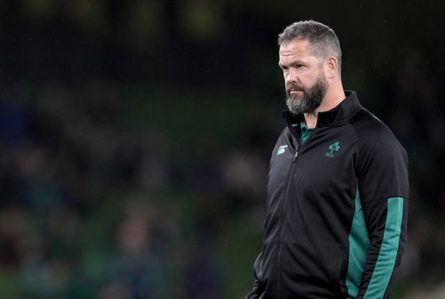Andy Farrell in Ireland gear on the pitch