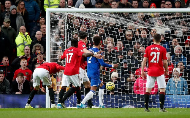 Victor Lindelof, left, scored an own goal to give Everton the lead at Old Trafford